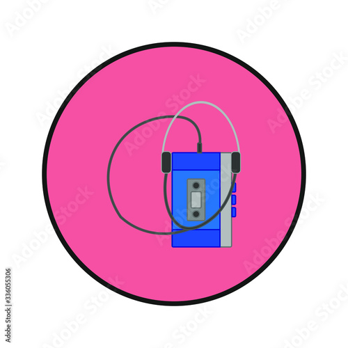 walkman 80s on white background vector