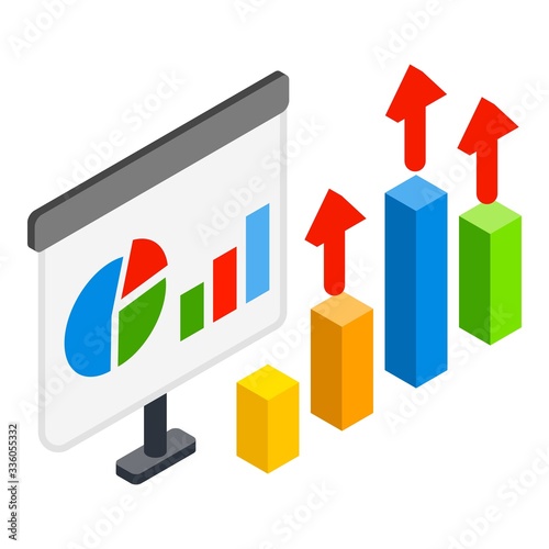 Business analytics icon. Isometric illustration of business analytics vector icon for web
