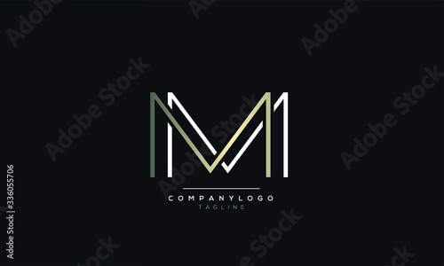 WW or MM M alphabet abstract initial letter logo design vector template photo