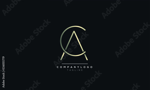 CA AC C A alphabet abstract initial letter logo design vector template
