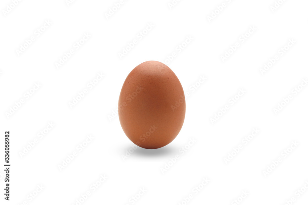 Single brown chicken egg isolated on white background with clipping path Single brown chicken egg isolated on white background with clipping path
