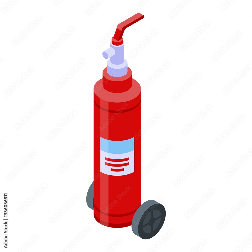 Obraz premium Water fire extinguisher icon. Isometric of water fire extinguisher vector icon for web design isolated on white background