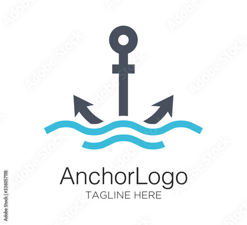 anchor logo vector design concept