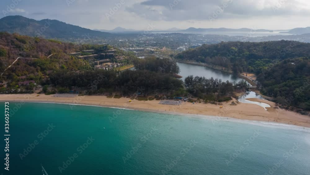 Hyperlapse of the tropical beach of Nai Harn on Phuket island in Thailand Hyperlapse of the tropical beach of Nai Harn on Phuket island in Thailand