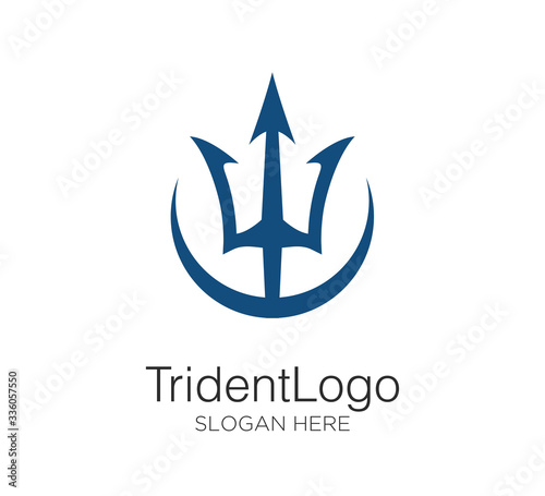 trident logo vector design concept photo