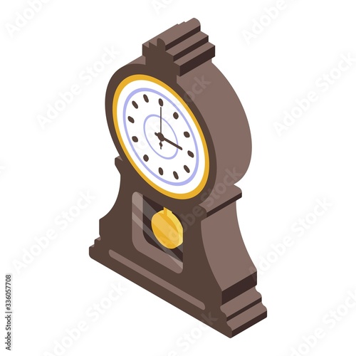 Alarm pendulum clock icon. Isometric of alarm pendulum clock vector icon for web design isolated on white background