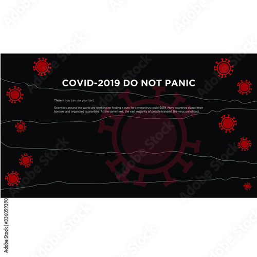 Leaflet with a black background to inform about COVID-19