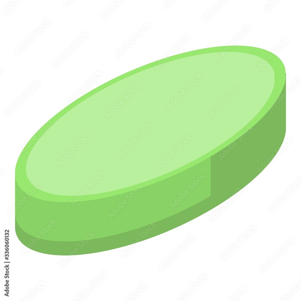 Green capsule icon. Isometric of green capsule vector icon for web design isolated on white background Green capsule icon. Isometric of green capsule vector icon for web design isolated on white background