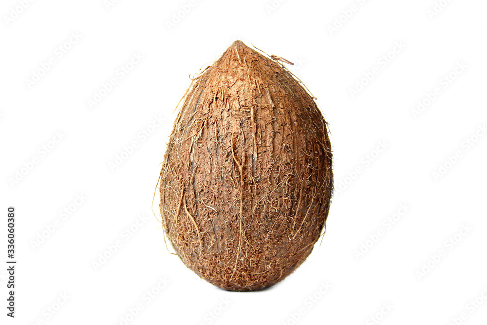 Coconut on a white background. Coconut close up Coconut on a white background. Coconut close up