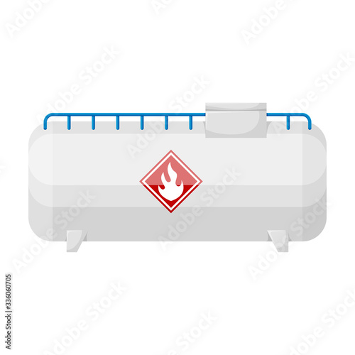 Gas tank vector icon.Cartoon vector icon isolated on white background gas tank.