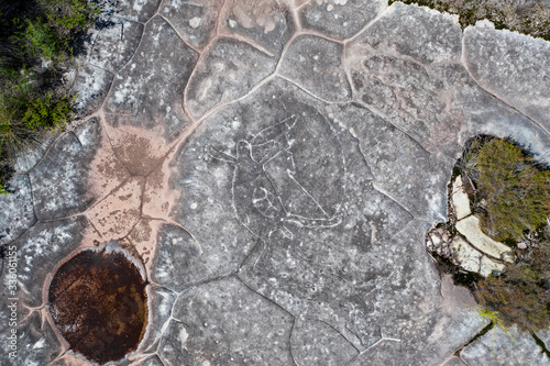 An aboriginal rock carving art photo