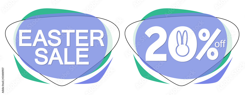 custom made wallpaper toronto digitalEaster Sale, 20% off, bubble banners design template, discount tags, special offers, vector illustration