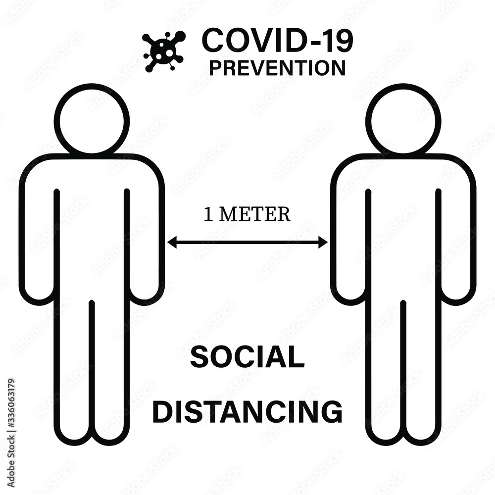 Social distance of 1 meter to prevent the spread of infection in an ...