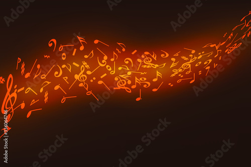 Abstract music notes design for music background use, vector illustration