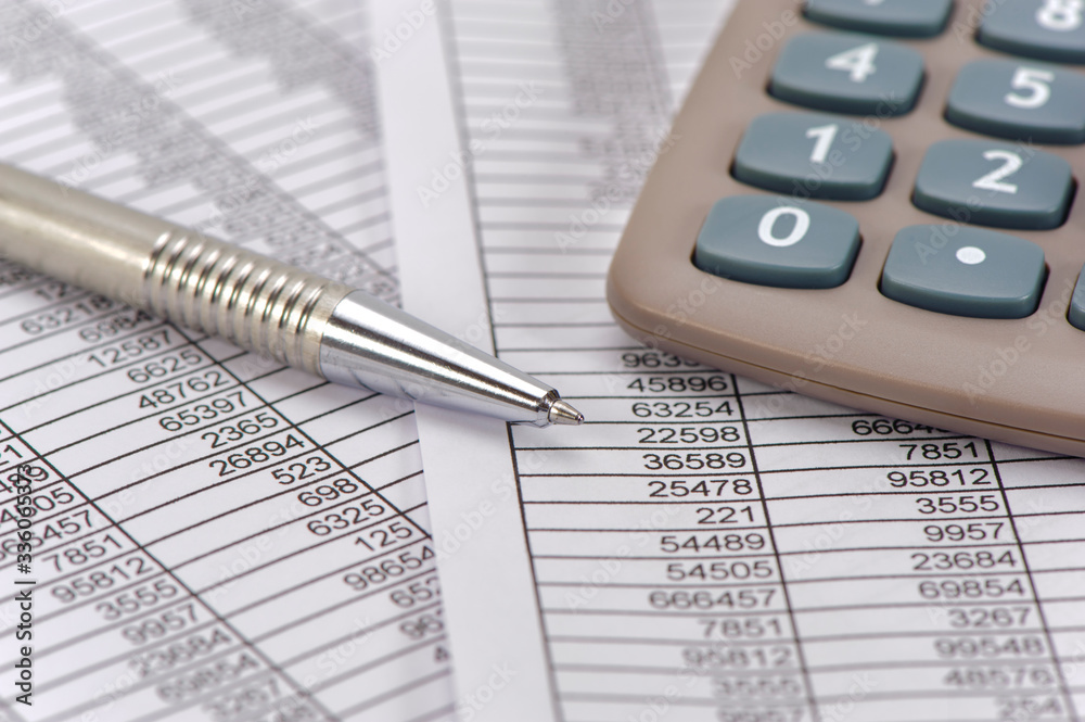 calculation of finances with a table of numbers calculation of finances with a table of numbers