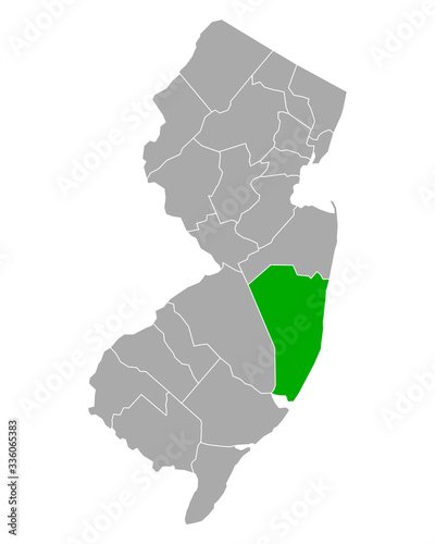 Karte von Ocean in New Jersey