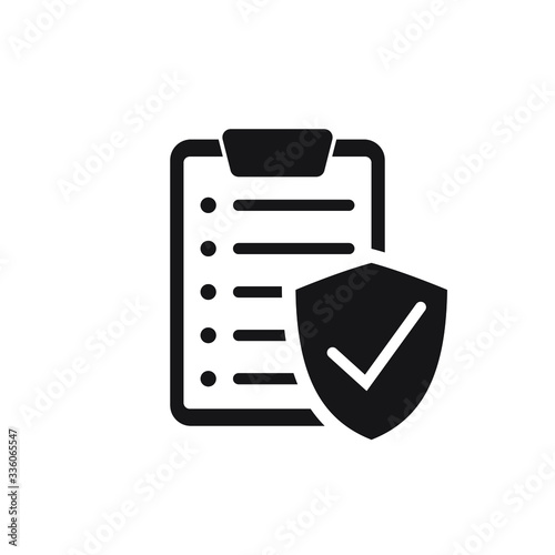 Insurance policy icon, vector icon isolated on white background