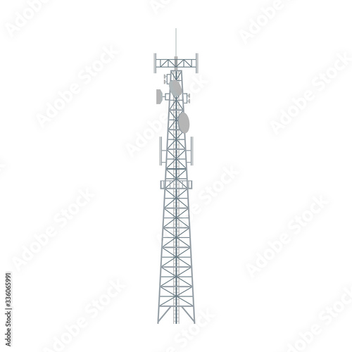 Radio tower vector icon.Cartoon vector icon isolated on white background radio tower.