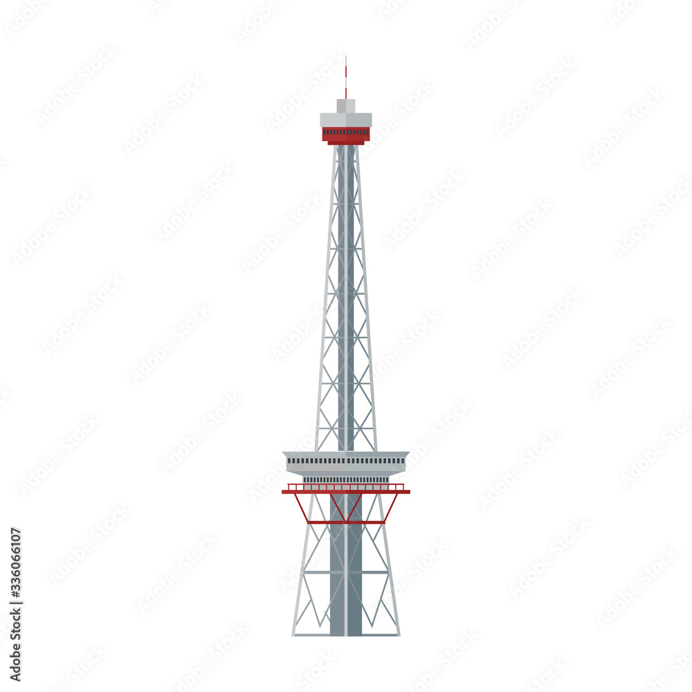 Radio tower vector icon.Cartoon vector icon isolated on white background radio tower.