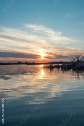 sunset over the river