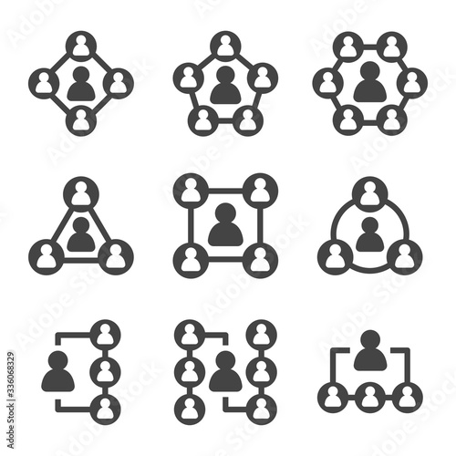 people network and connecting people icon set,vector and illustration