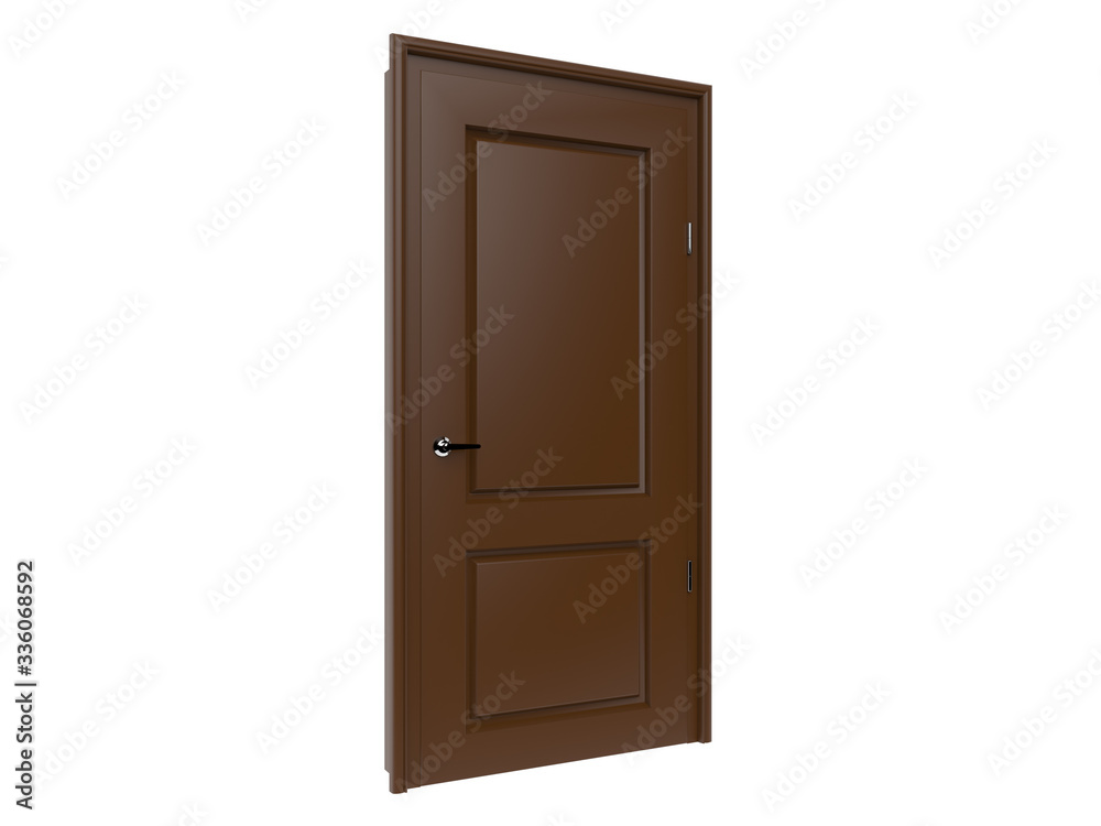 Brown door. 3d rendering illustration Brown door. 3d rendering illustration
