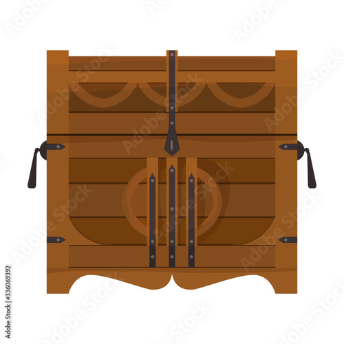 Chest vector icon.Cartoon vector icon isolated on white background chest.