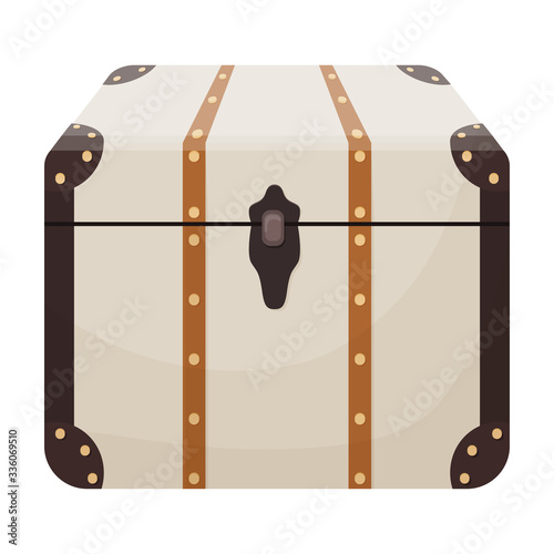Chest vector icon.Cartoon vector icon isolated on white background chest.