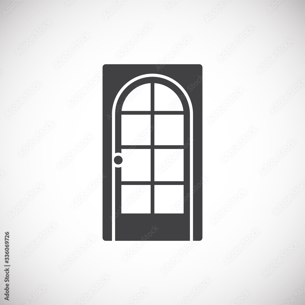 Door icon on background for graphic and web design. Creative illustration concept symbol for web or mobile app Door icon on background for graphic and web design. Creative illustration concept symbol for web or mobile app