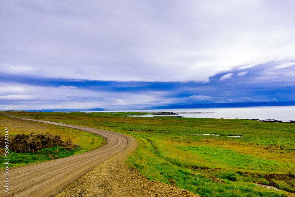 Beautiful rugged Iceland Fjord seascape