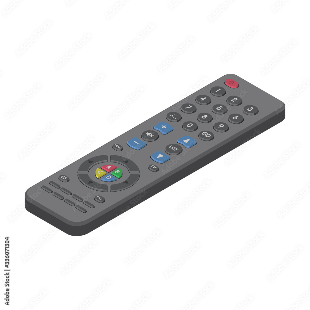 Remote control vector icon. Isometric vector icon isolated on white background remote control. Remote control vector icon. Isometric vector icon isolated on white background remote control.