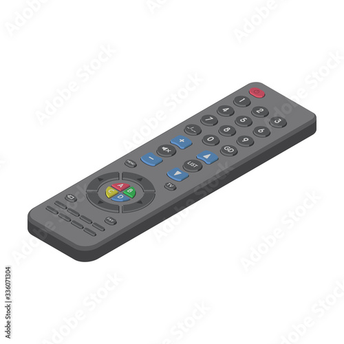 Remote control vector icon. Isometric vector icon isolated on white background remote control.
