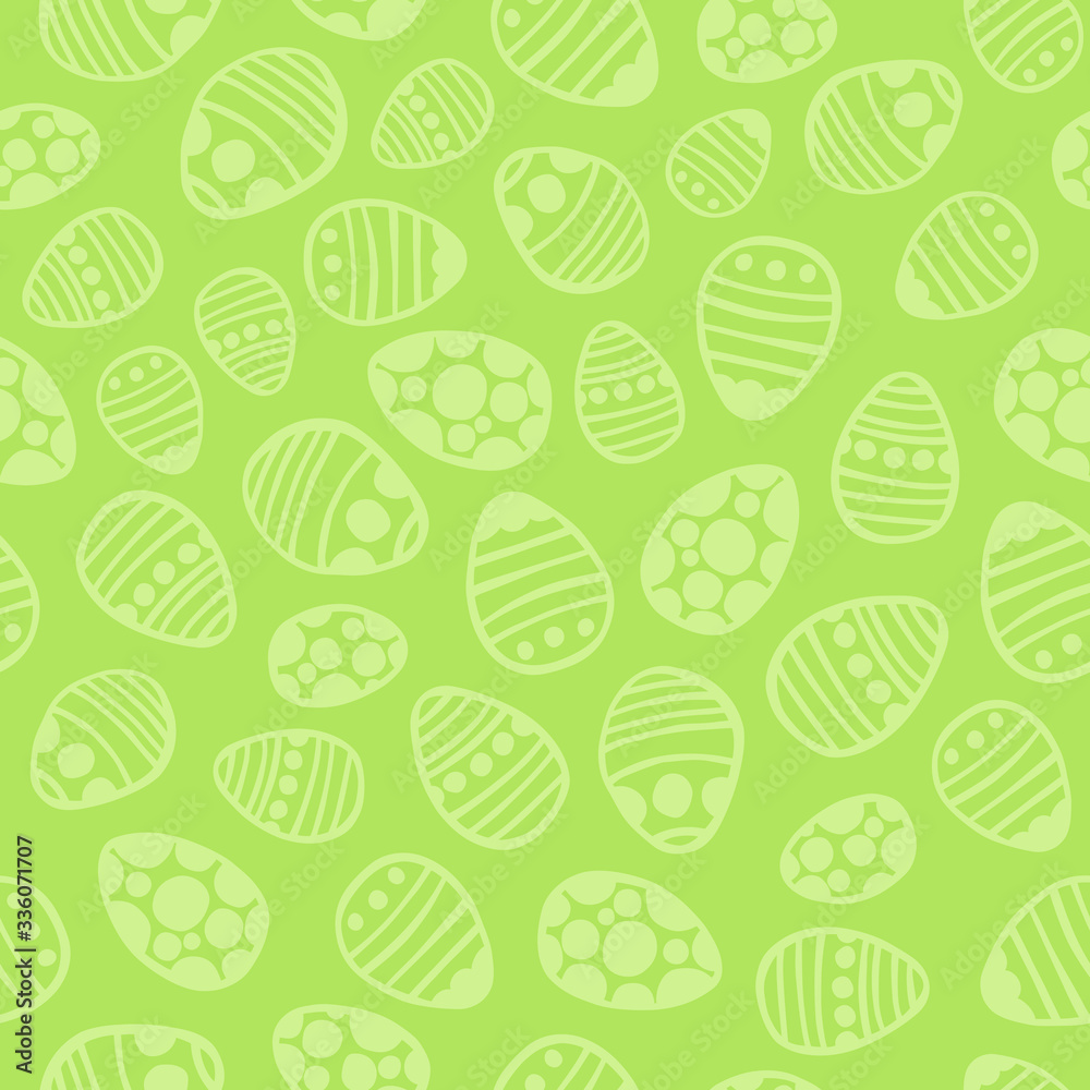 Green Easter eggs seamless pattern. Hand drawn vector illustration. Green Easter eggs seamless pattern. Hand drawn vector illustration.