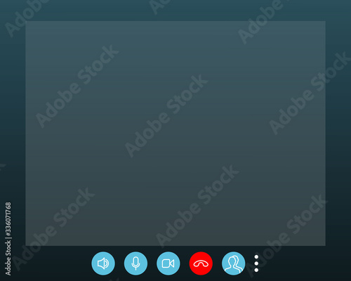 Video call screen template. Vector illustration