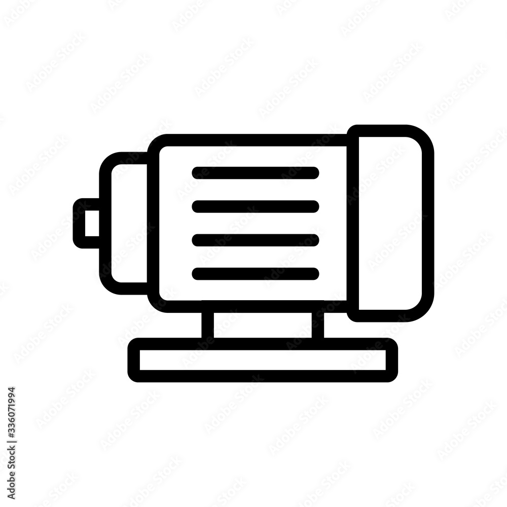 electric motor icon vector. electric motor sign. isolated contour