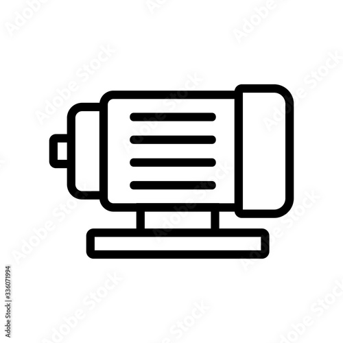 electric motor icon vector. electric motor sign. isolated contour symbol illustration