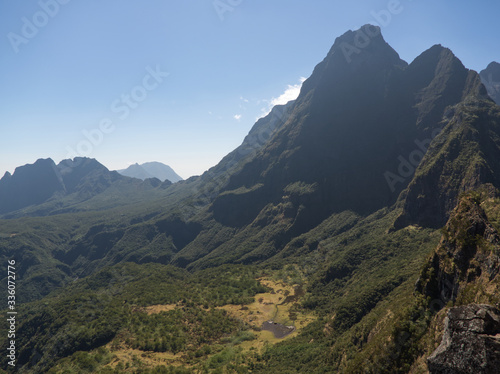 Scenic viewpoint from the Salazes crest in Reunion Island photo