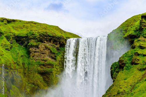 Beautiful pristine Iceland waterfall 