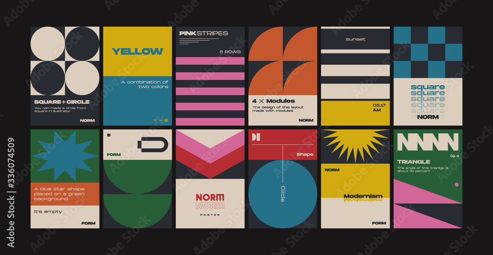 New Modernism Vector Poster Template Design - obrazy, fototapety, plakaty 