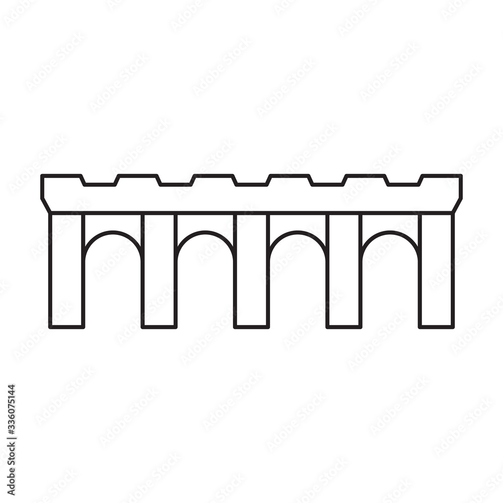 Fototapeta premium Bridge vector icon.Outline vector icon isolated on white background bridge.