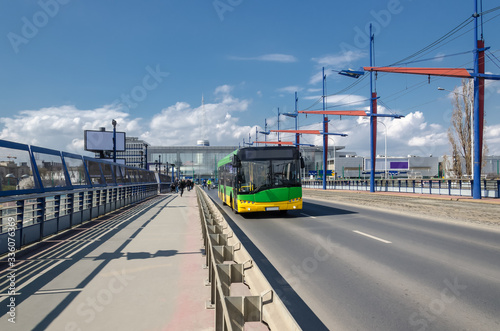 PUBLIC TRANSPORT - A bus on the streets of a big city