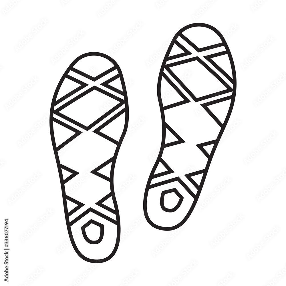 Print of shoe vector icon.Outline vector icon isolated on white background print of shoe . Print of shoe vector icon.Outline vector icon isolated on white background print of shoe .