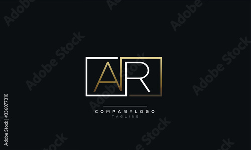 AR RA A R alphabet abstract initial letter logo design vector template