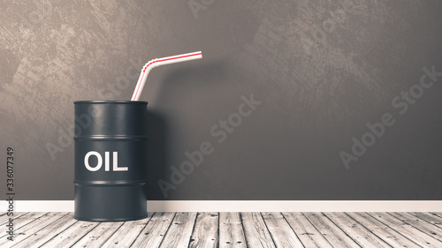 Obraz na płótnie Oil Drink in the Room 3D Illustration