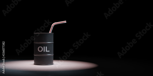 Photography Oil Drink Spotlighted on Black Background