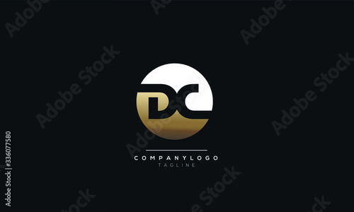 DC or CD D C alphabet abstract initial letter logo design vector template