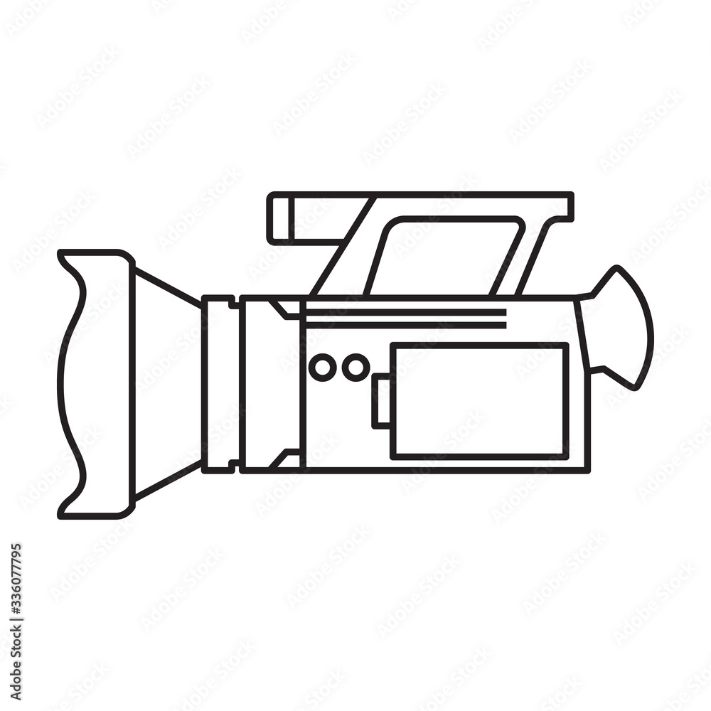 Video camera vector icon.Outline vector icon isolated on white background video camera. Video camera vector icon.Outline vector icon isolated on white background video camera.