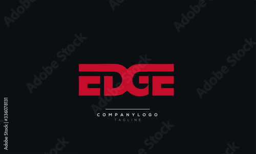 EDGE alphabet abstract initial letter logo design vector template