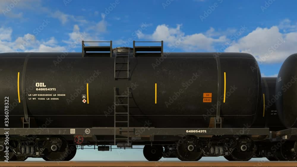 Transportation of crude oil and propane gas tanks. Oil tankers shipped by rail. Concept of trade, price wars, energy market crisis. 4k Ultra HD 3840x2160 Transportation of crude oil and propane gas tanks. Oil tankers shipped by rail. Concept of trade, price wars, energy market crisis. 4k Ultra HD 3840x2160