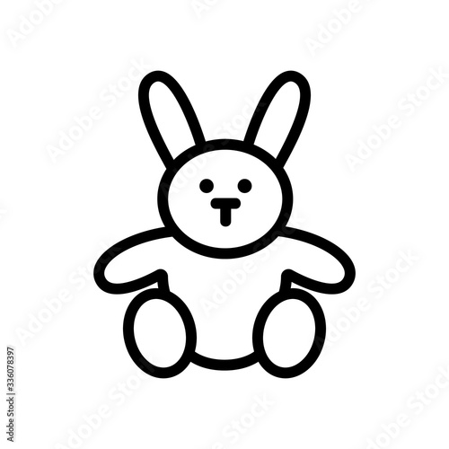 rabbit toy icon vector. rabbit toy sign. isolated contour symbol illustration